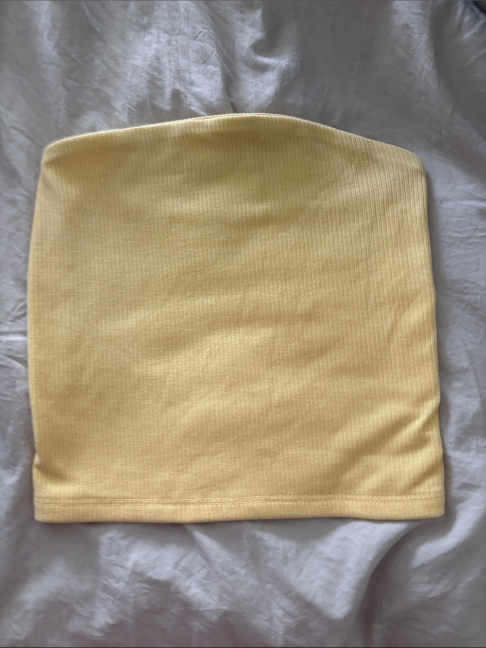 American Eagle Outfitters Yellow Ribbed Strapless Tube Top